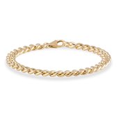 Glow Gouden Armband 19 cm - Gourmet - 6 mm breed NIET GEKEURD