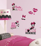 RoomMates muurstickers - Minnie loves pink