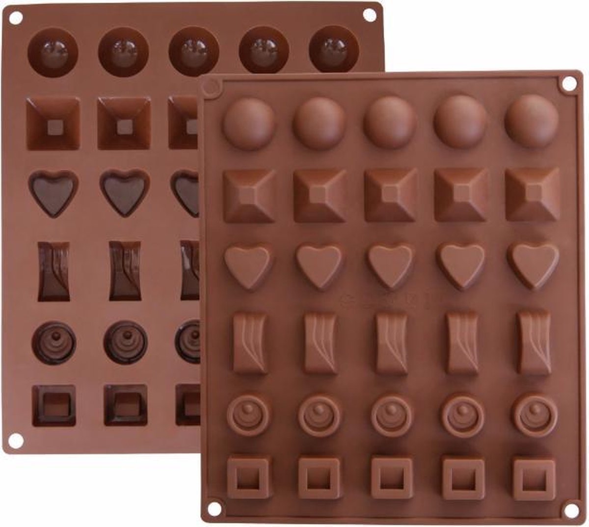 Peregrination Knorretje hoofdonderwijzer Siliconen Chocoladevorm Mal - 30 chocolaatjes - 6 verschillende vormen -...  | bol.com