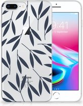 TPU Siliconen Backcase Hoesje iPhone 7 Plus | 8 Plus Design Leaves Blue