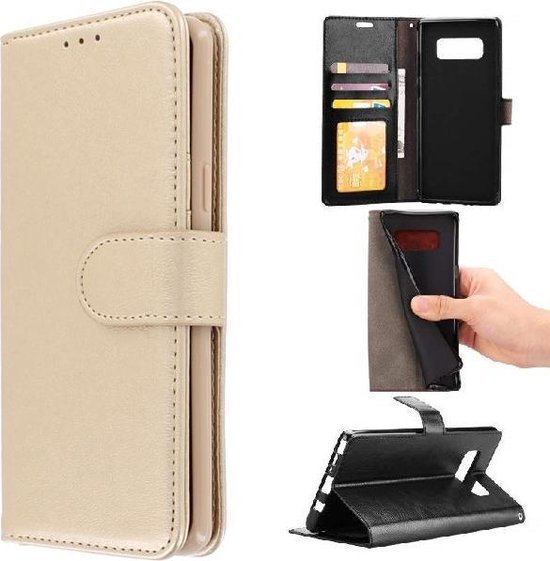 Telefoonhoes Geschikt voor: Samsung Galaxy S8 portemonnee hoesje - Goud