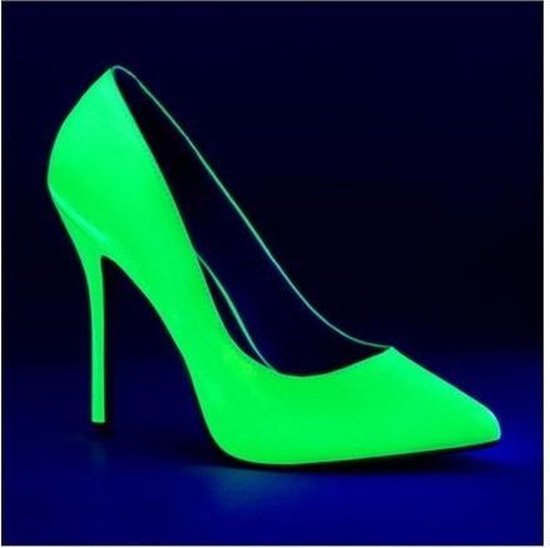 Neon groene stiletto pumps glow in the dark voor dames 37 | bol.com