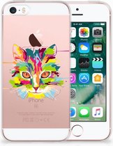 Coque pour Apple iPhone SE | 5S Housse en Cuir Etui de Protection Couleur Cat