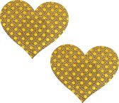Pinch - Nipple Sticker Dotted Heart  - Tepel Plakker - Hart Goud - Tepelstickers