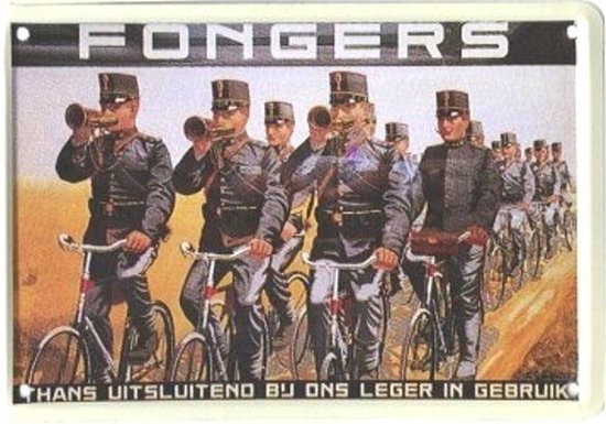 Fongers reclame Fongers Fietsen - Metalen reclamebord - Wandbordje - 15x10 cm