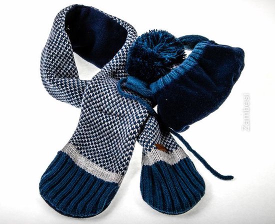 Schaap ramp geeuwen Baby doorsteek sjaal met fleeze /blauw.80x9 cm | bol.com