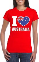 Rood I love Australie fan shirt dames S