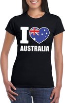 Zwart I love Australie fan shirt dames M