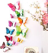 3D Vlinders Muursticker / Muurdecoratie / Kinderkamer / Babykamer / Slaapkamer / woonkamer - Vlinder Sticker gekleurd