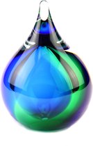 Glasobject Bubble blauw/groen mini urn glas