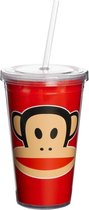 Gobelet Paul Frank - Avec paille - 500 ml - Rouge