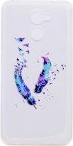 Shop4 - Huawei Y7 Prime Hoesje - Zachte Back Case Feather to Birds Transparant