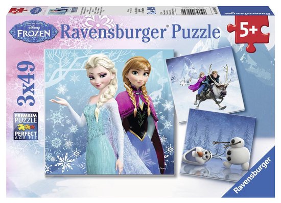 Editor zich zorgen maken Modernisering Ravensburger puzzel Disney Frozen: Avontuur in Winterland - 3x49 stukjes -  kinderpuzzel | bol.com