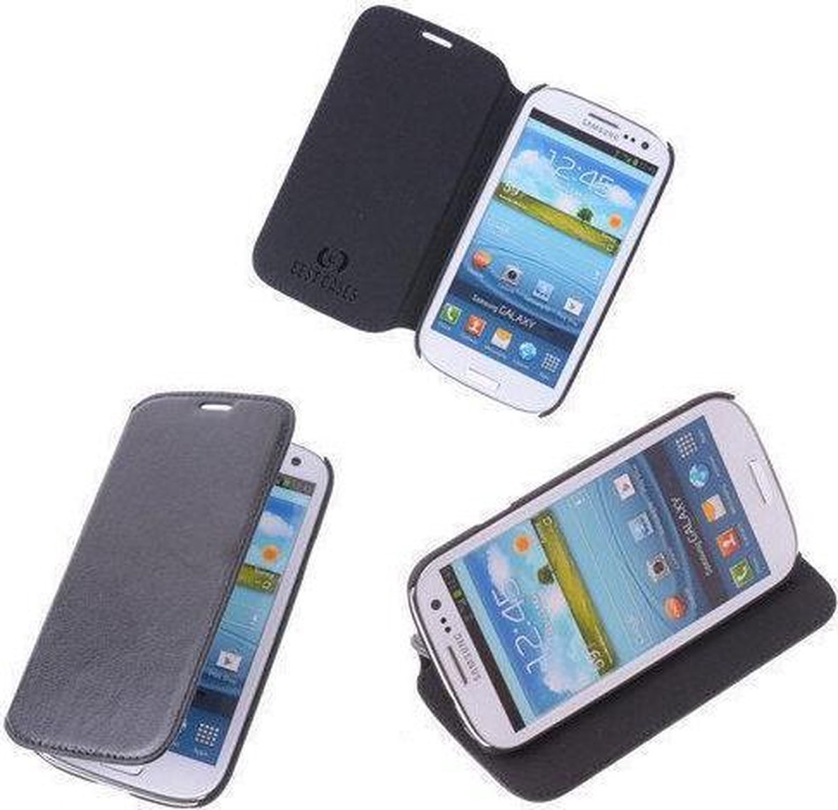 Bestcases Zwart Map Case Book Cover Hoesje Samsung Galaxy S4