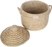 Rieten mand met deksel / wasmand / opbergmand - Rezaul Naturel S