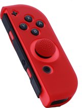 Joy Con Controller Silicone Skin - Rechts - Rood + Grips - Nintendo Switch - Switch OLED