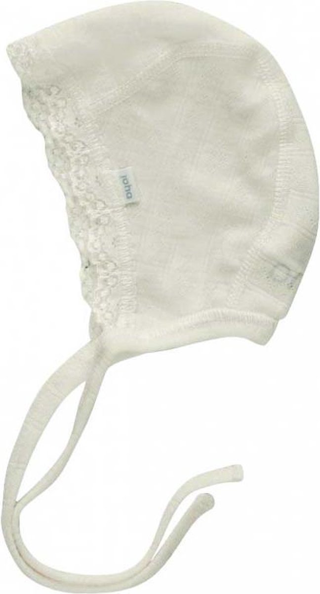 Babymutsje Joha - Kant - Wol/Zijde - 41cm - 1 tot 4 maand - Wit