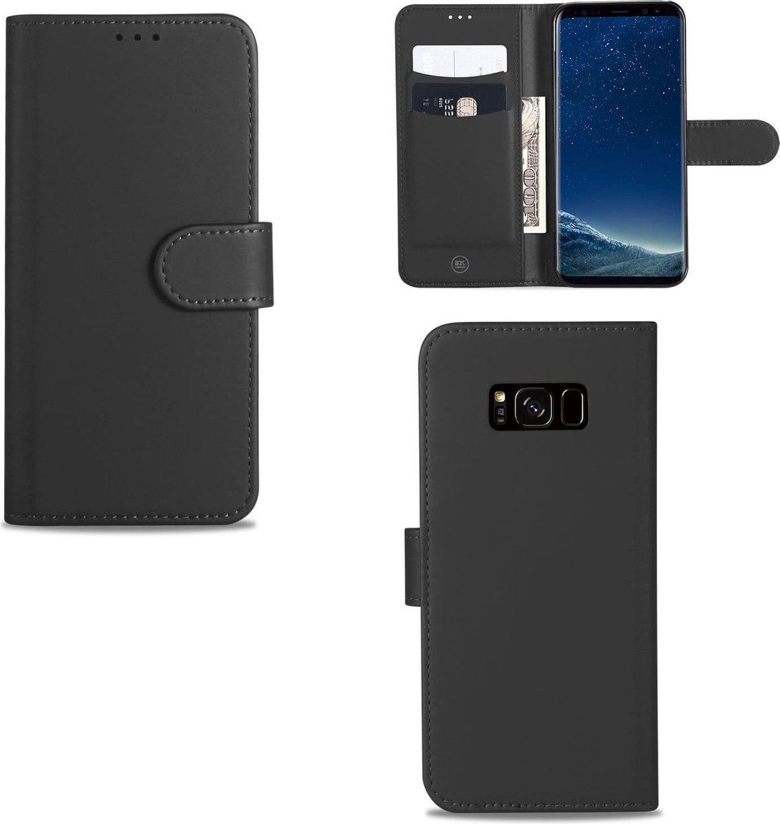 Samsung Galaxy S8 Plus Hoesje Grijs met Pasjeshouder