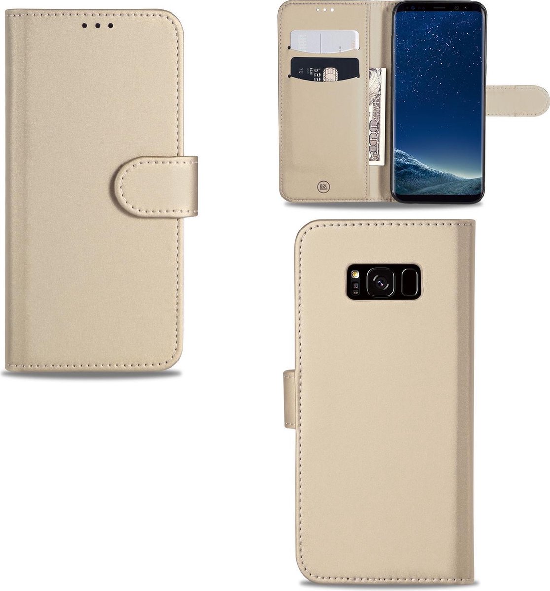 Samsung Galaxy S8 Telefoonhoesje Goud met Pasjeshouder