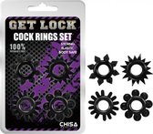 chisa - Penis ring set - soepele flexibele - 4 pack cockrings - zwart