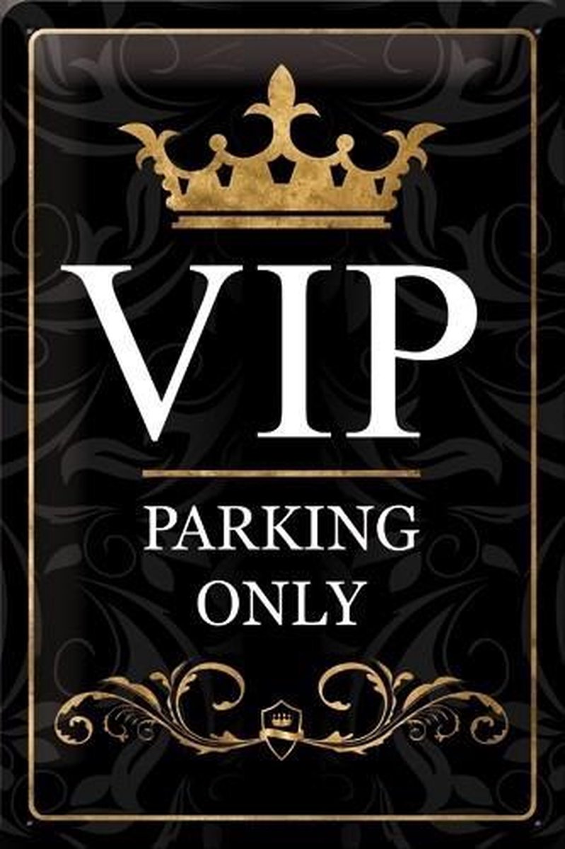 Nostalgic Art Merchandising Nostalgic Art Metalen bord VIP Parking Only zwart
