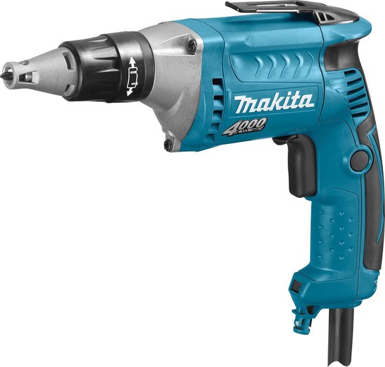 Makita FS4300K gipsschroefmachine 570W, 0-4000 tpm, softgrip, diepte-instelling, LED verlichting, koffer