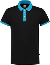 Tricorp poloshirt bi-color fitted - Casual - 201002 - zwart-turquoise - maat M