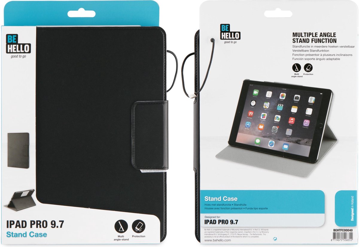 BeHello iPad Pro 9.7 Stand Case Black