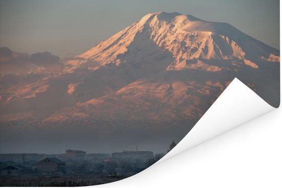 Poster Mont Ararat avant le lever du soleil en Turquie 180x120 cm - Tirage photo sur Poster (décoration murale salon / chambre) XXL / Groot format!