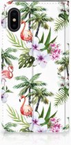 iPhone Xs Hoesje Design Flamingo Palms