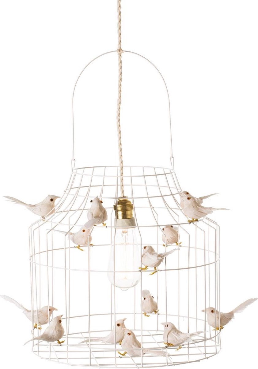 witte hanglamp eettafel | slaapkamer | met vogeltjes nét echt!