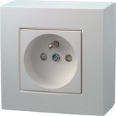 NIKO Original White opbouw stopcontact - penaarde -  enkelvoudig