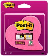Post-it® Super Sticky Notes, Hart Vorm, roze, 1 blok