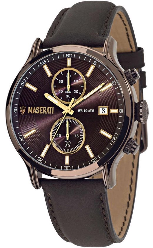 Maserati  Epoca - R8871618006 -  horloge - leer - bruin - 43mm