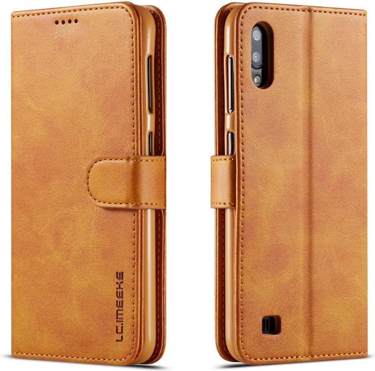 LC.IMEEKE Luxe Book Case - Geschikt voor Samsung Galaxy A10 Hoesje - Bruin