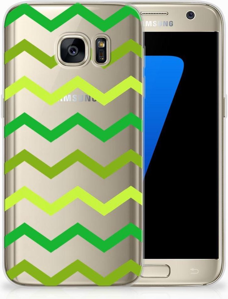 Samsung Galaxy S7 TPU bumper Zigzag Groen