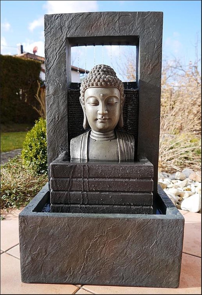 Treble gekruld President Boeddha, Buddha, Buda fontein, 74 cm, waterpartij, waterornament | bol.com