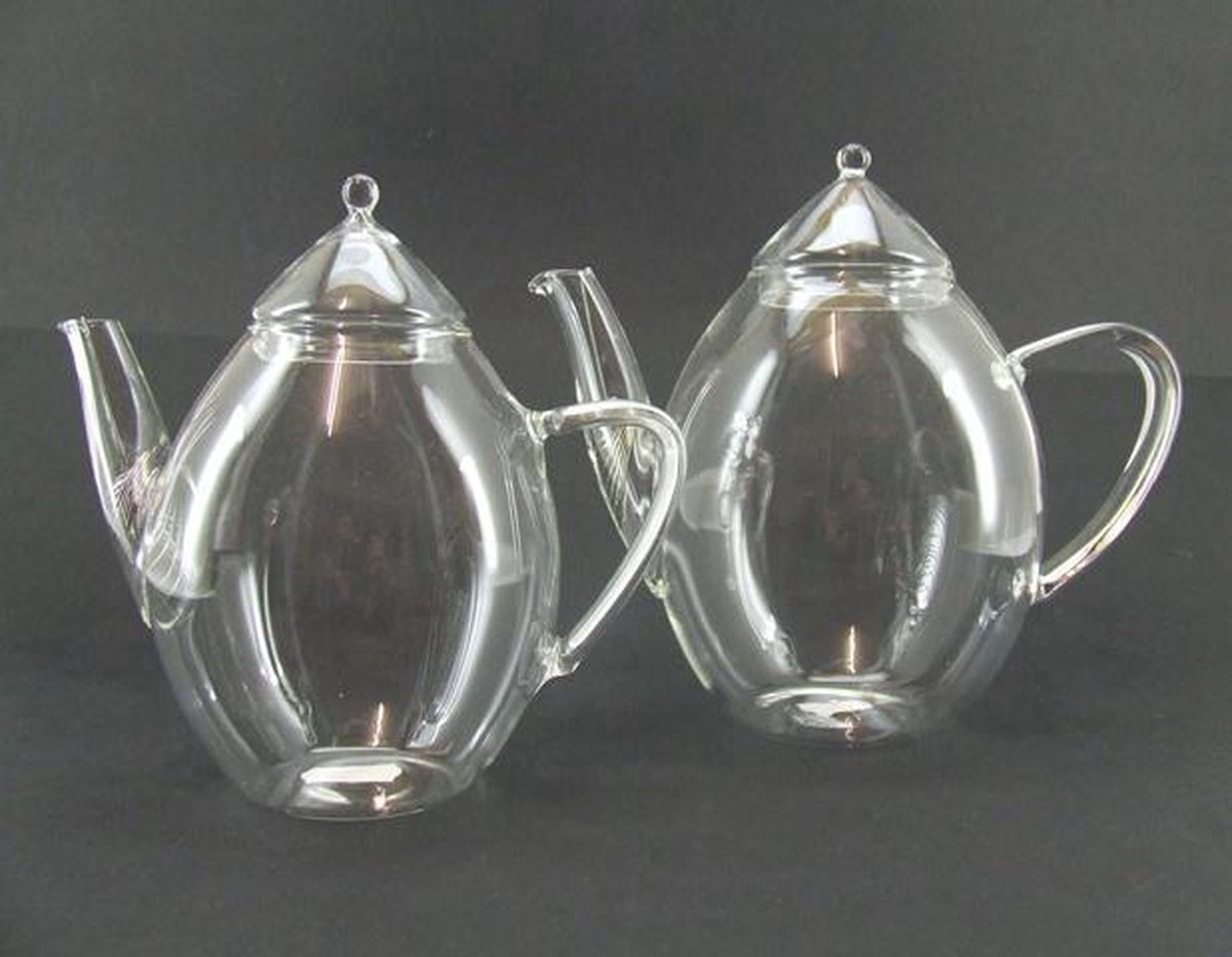 Glazen Theepot De Luxe 550 ml (eenpersoons theepot) - glas - klein - glazen ronde theekan - geschikt voor 2-3 kopjes thee(bloem)