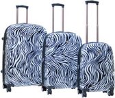 ABS koffer set 3 delig met zebra print