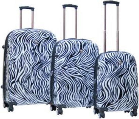 ABS koffer 3 delig met zebra print | bol.com