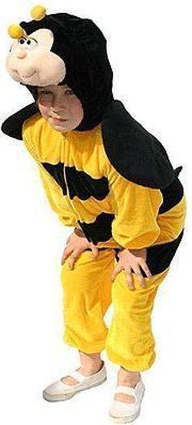 Dierenpak verkleedkleding/kostuum - Bijenpak - kinderen - geel/zwart - jumpsuit 128