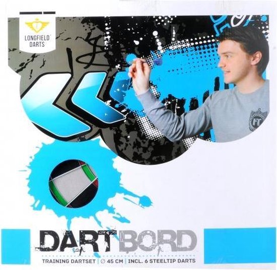 Thumbnail van een extra afbeelding van het spel Longfield Dartbord Flocked 2 cm - Inclusief Dartpijlen
