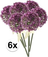 6 x Roze/rode sierui steelbloem 70 cm - Kunstbloemen