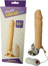 reusachtige vette - realistische dildo - vibrerend - 12 speed - 24,5 cm 9.5 inch  - easy click & play system