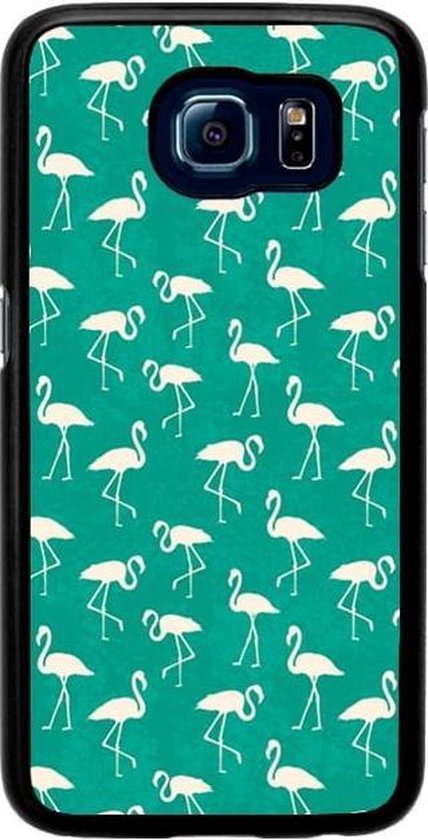 Oxide Elektropositief overdracht Samsung Galaxy S6 Edge hoesje - Flamingo's groen - Zwarte hardcase (pc) |  bol.com