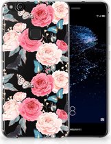 Huawei P10 Lite Uniek TPU Hoesje Butterfly Roses