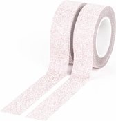 Set van 2 rollen Washi Tape Pink Glitter | Masking Tape Glitter