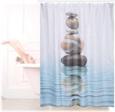 relaxdays rideau de douche pierre eau 180 x 180 cm - rideau de salle de bain anti-moisissure - baignoire