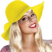 "Gele zomerse hoed voor volwassenen  - Verkleedhoofddeksel - One size"