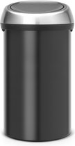 Brabantia Touch Bin Prullenbak - 60 liter - Matt Black/Matt Steel Fingerprint Proof deksel